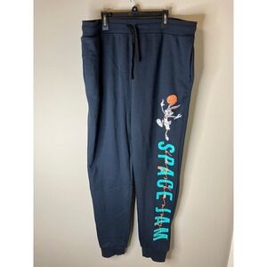 Space Jam Mens Size XL Navy Bugs Bunny Basketball Sweat Pants